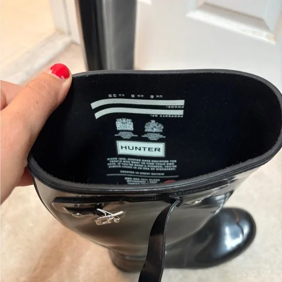 Hunter Glossy Black Rain Boots - Picture 3 of 5